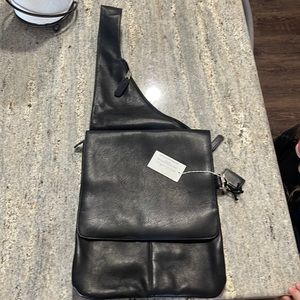 Italian leather large sling bag